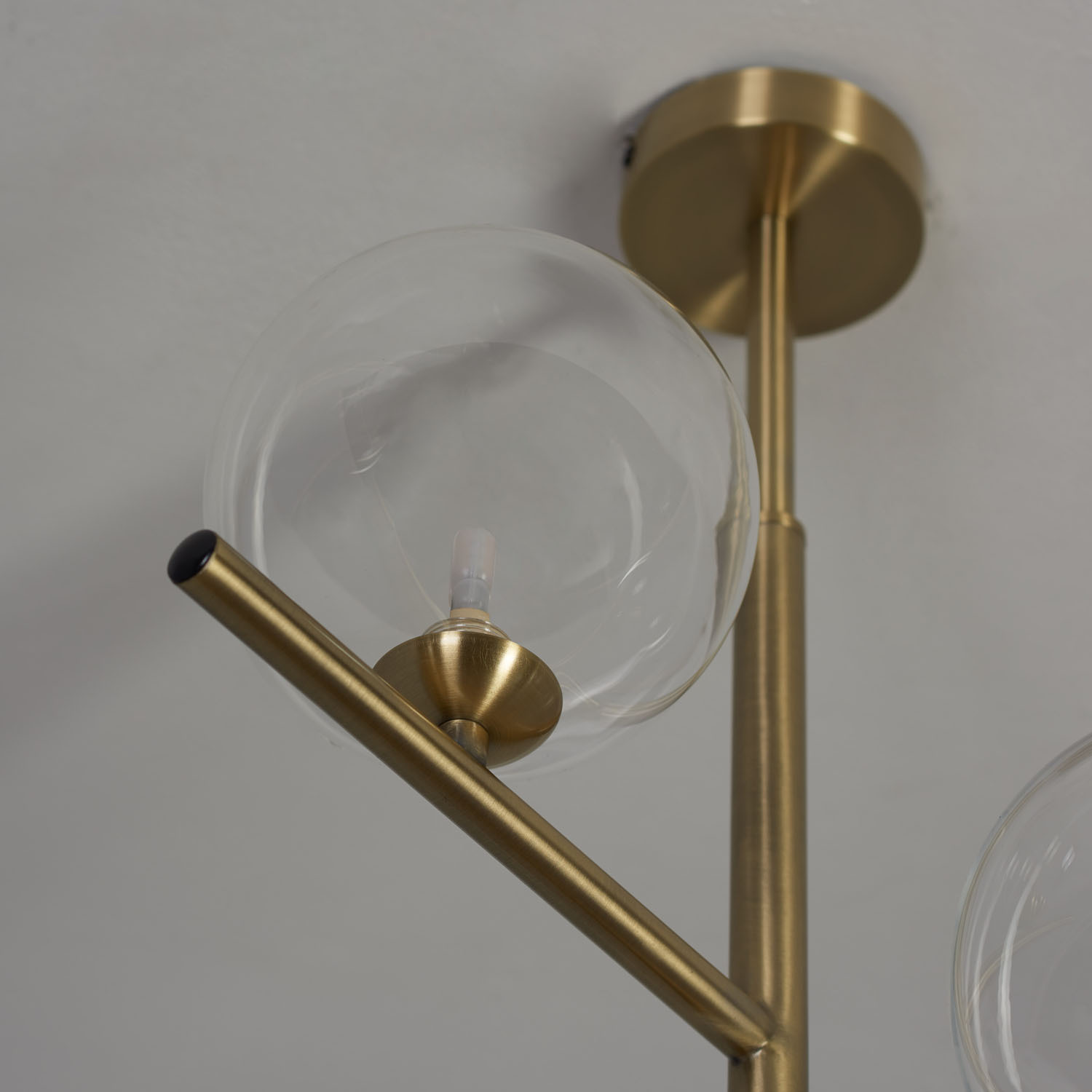 Darcie Gold and Glass 3 Light Ceiling Fitting Image 6