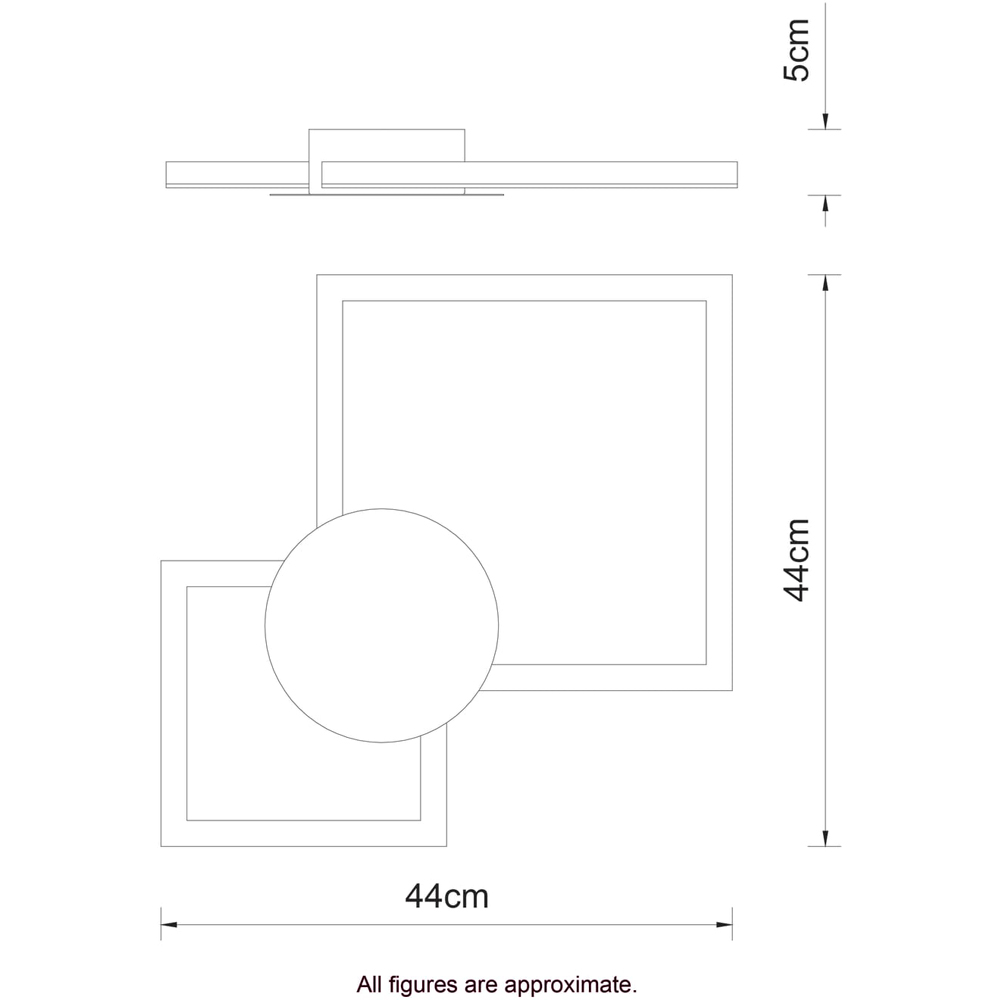 Cosylyte Miles 2 Square Matt Black LED Flush Ceiling Light Image 7