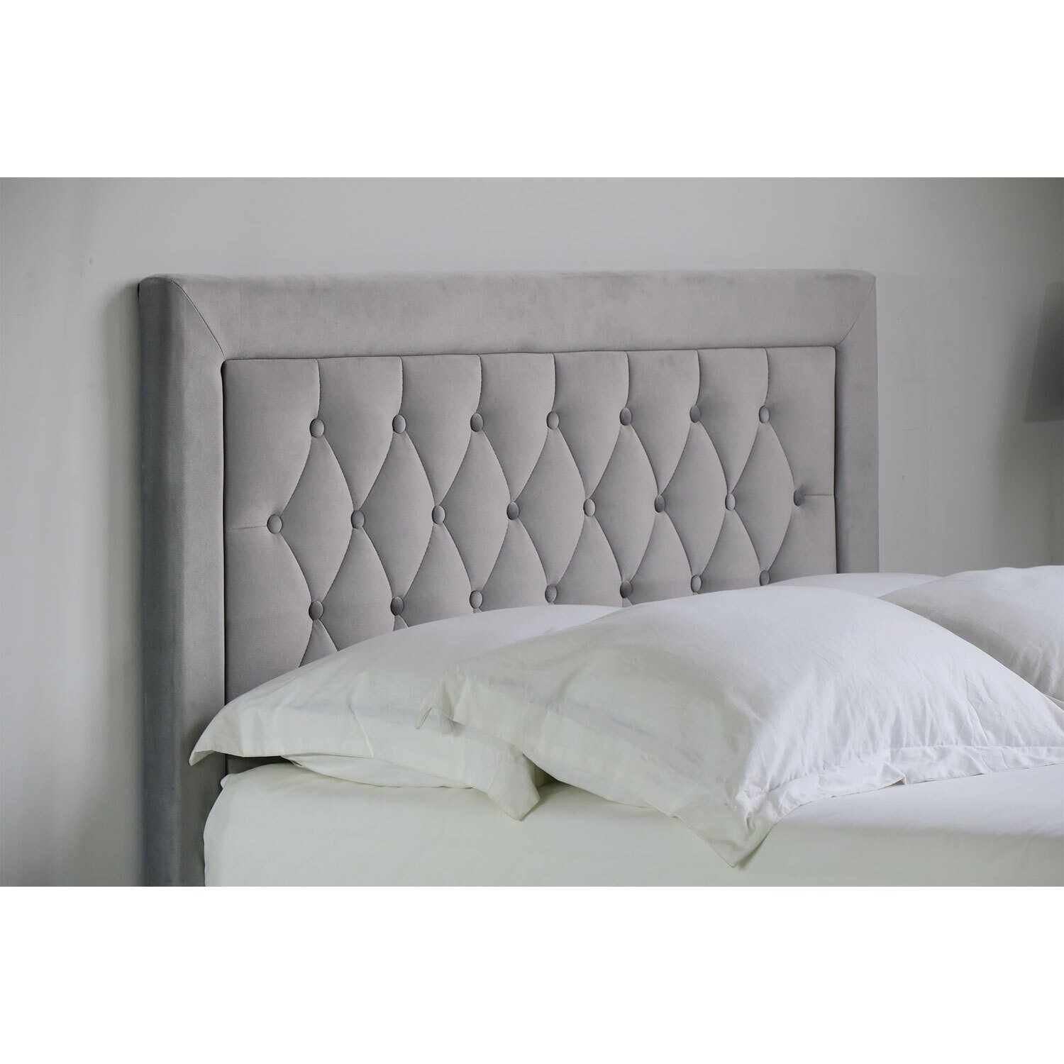 Mia Super King Grey Faux Brushed Velvet Ottoman Bed Image 8