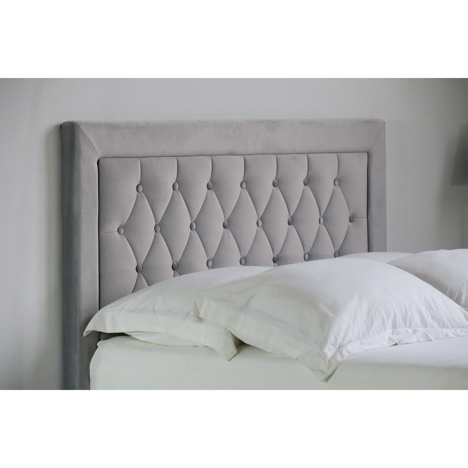 Mia Double Grey Faux Brushed Velvet Ottoman Bed Image 8