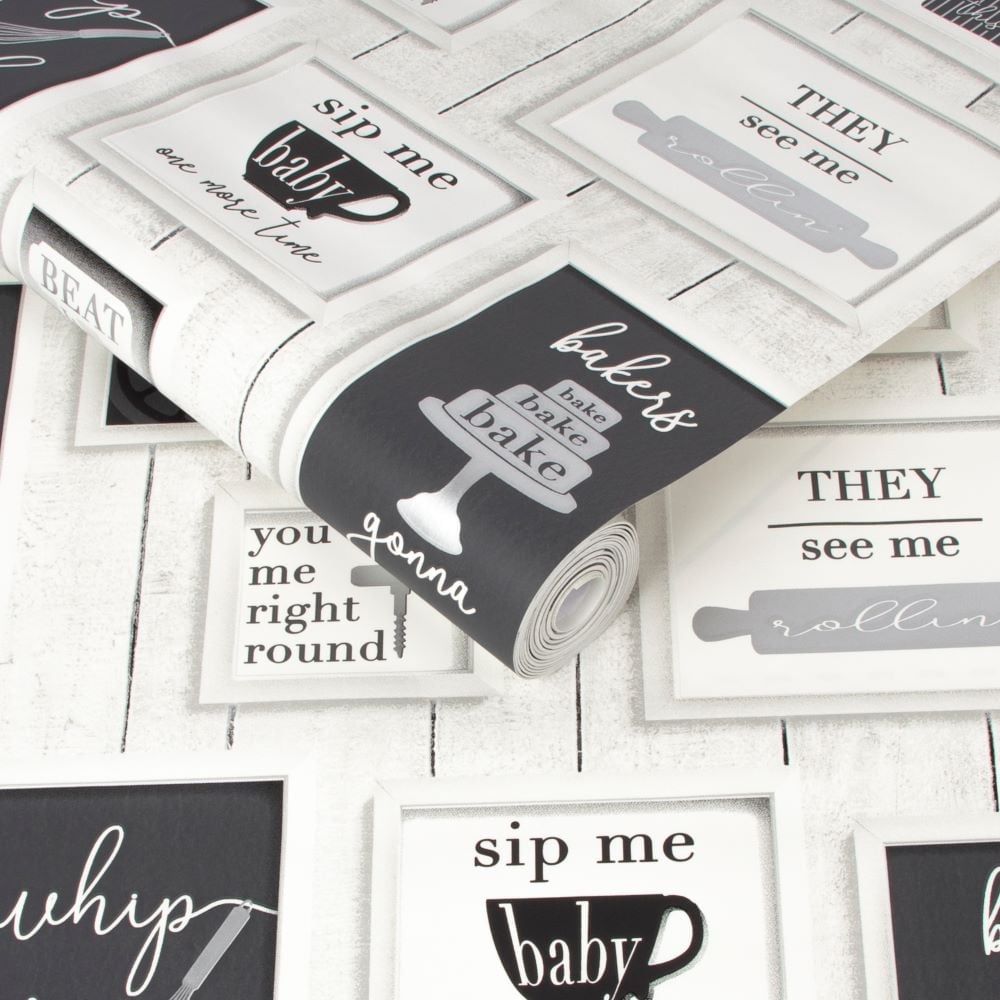 Contour Framed Quotes Black and White Wallpaper Image 2