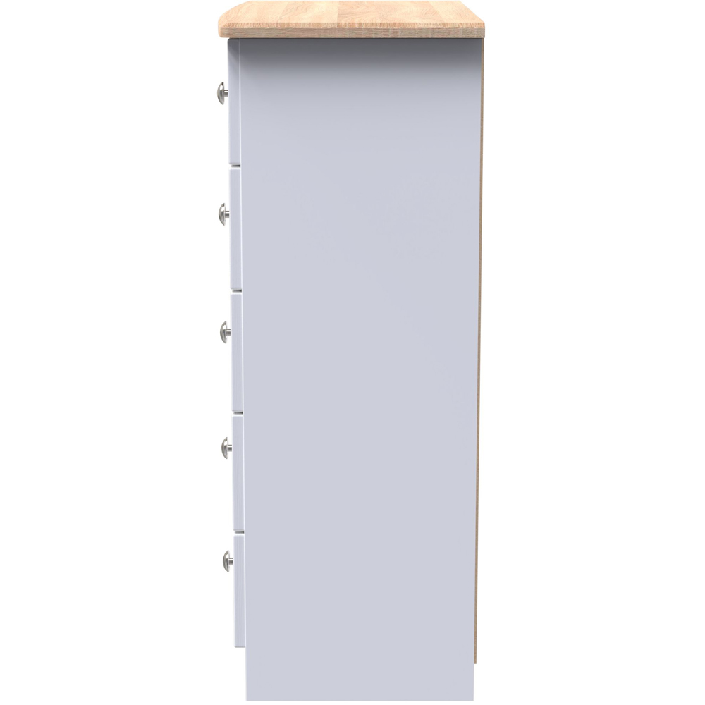 Crowndale Sussex 5 Drawer White Ash and Bardolino Oak Chest of Drawers Ready Assembled Image 4