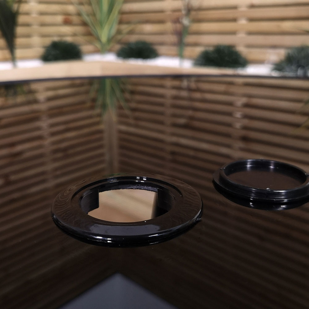 Samuel Alexander 6 Seater Garden Dining Table with Benches and Beige Havana Parasol and Base 2m Image 6