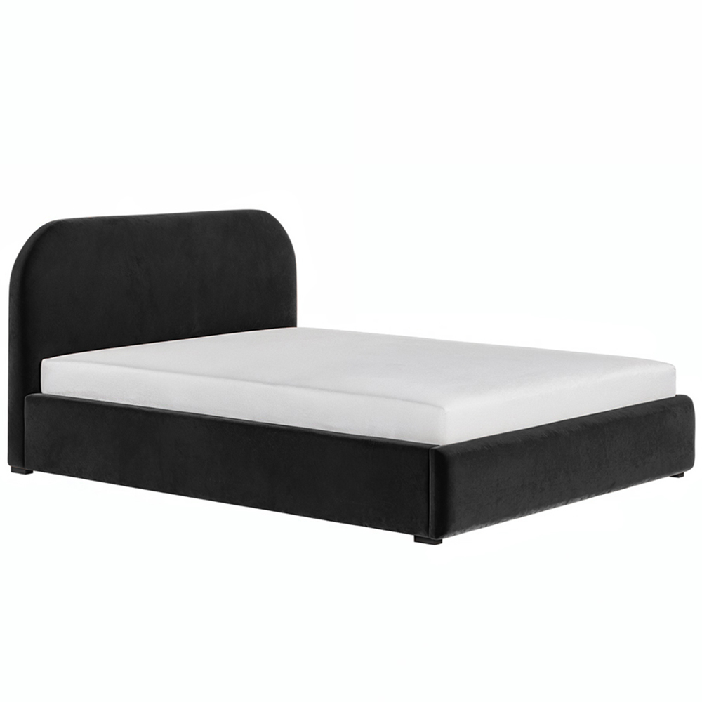 Flair Alba King Size Black Velvet Ottoman Bed Image 3