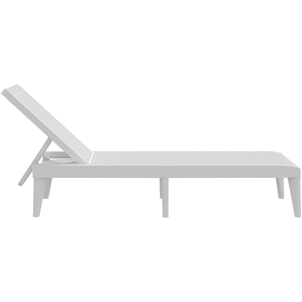 Walplus White Jute 4 Position Adjustable Sun Lounger Image 5