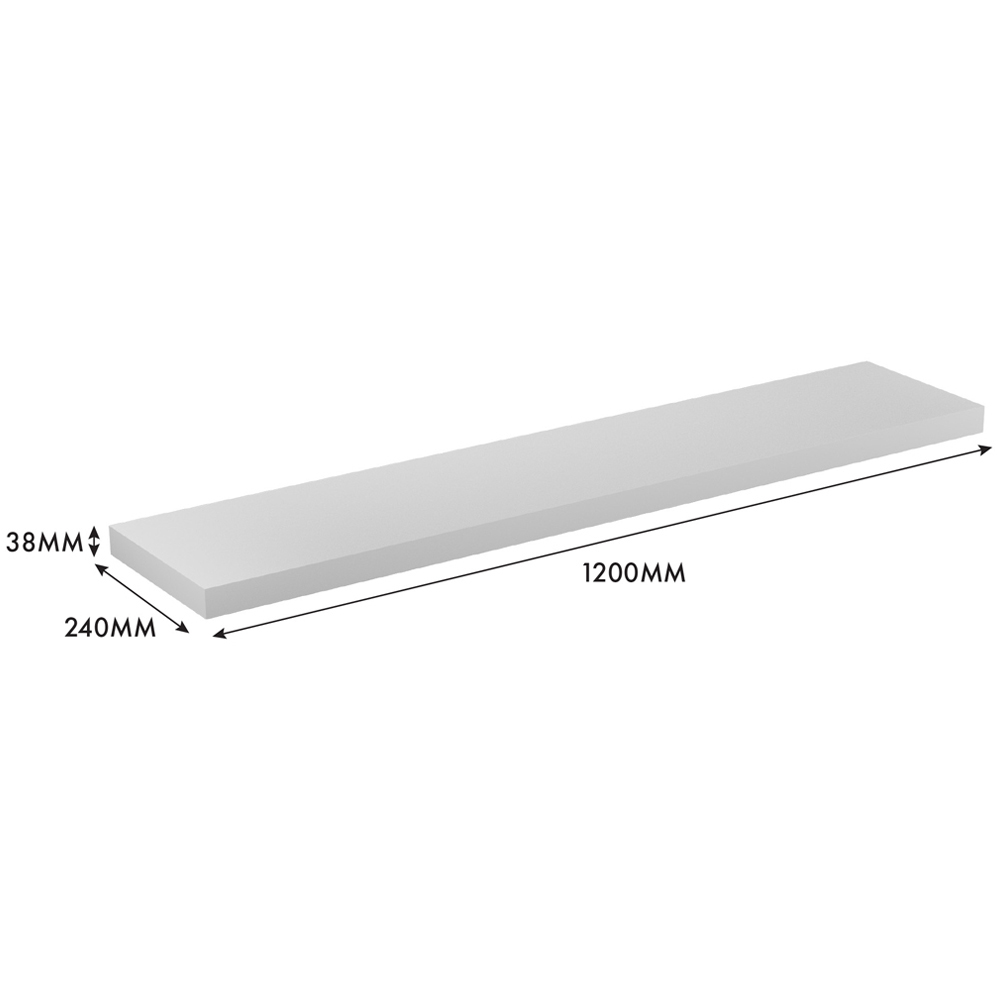 Homebase 120cm 2 Pack White Gloss Floating Shelf Image 6