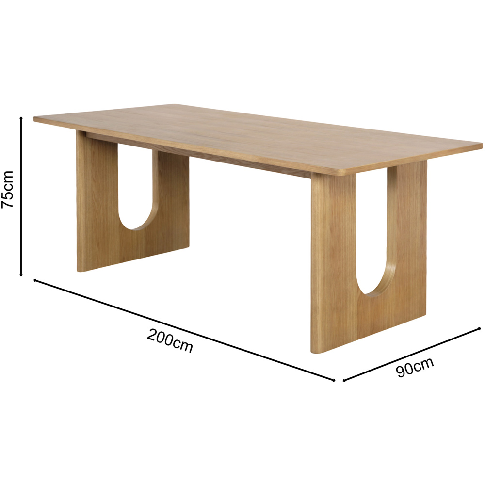 HGD Umberto 6 Seater Dining Table Washed Oak Veneer Image 9