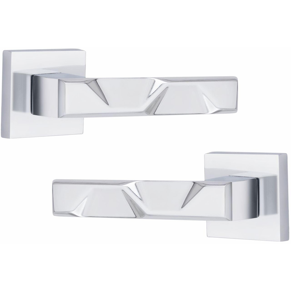Golden Grace Polished Chrome Modern Nova Euro Lock Door Handle Set Image 3