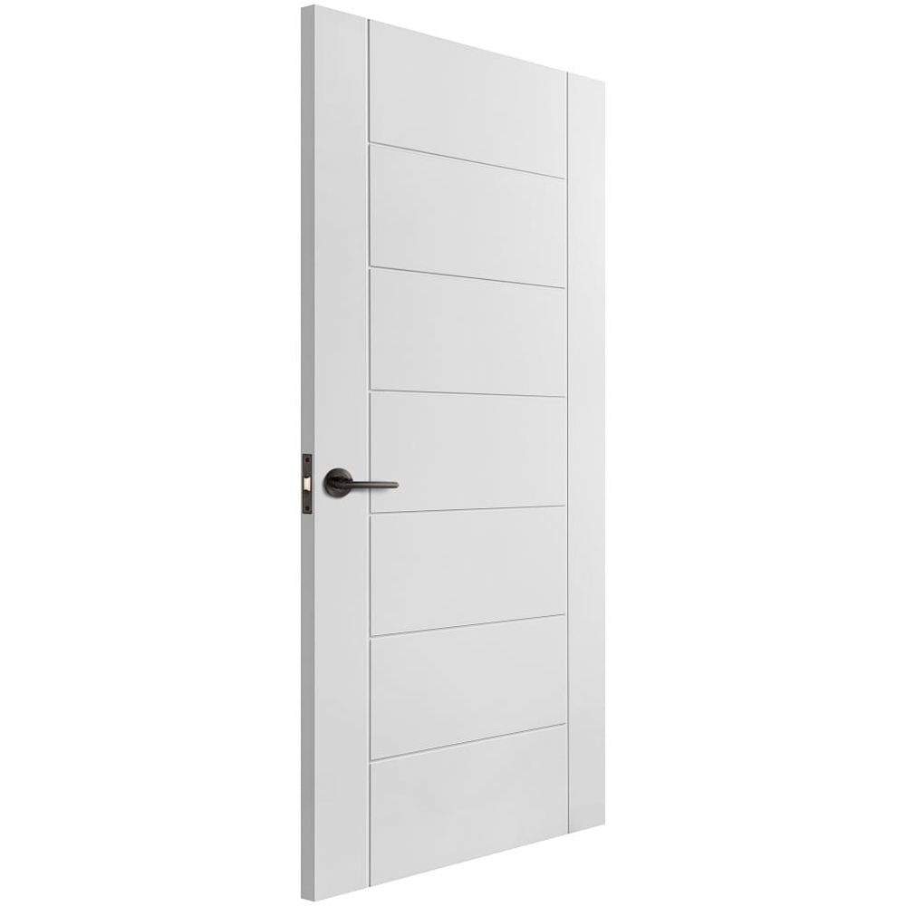 Pedrena White Primed 7 Panel FD30 Internal Fire Door 1981 x 762 x 44mm Image 3