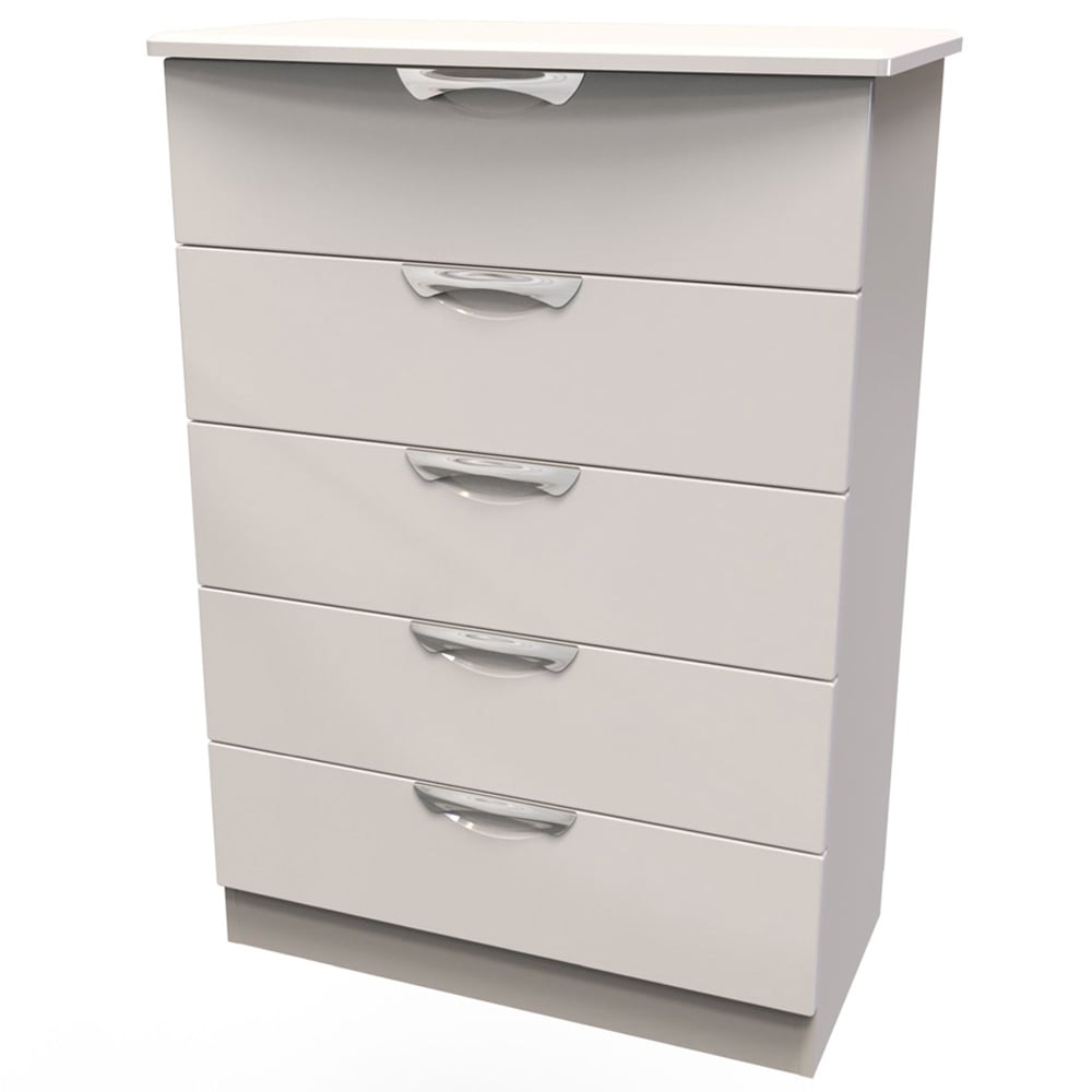 Crowndale Camden 5 Drawer Kashmir Gloss Chest of Drawers Ready Assembled Image 2