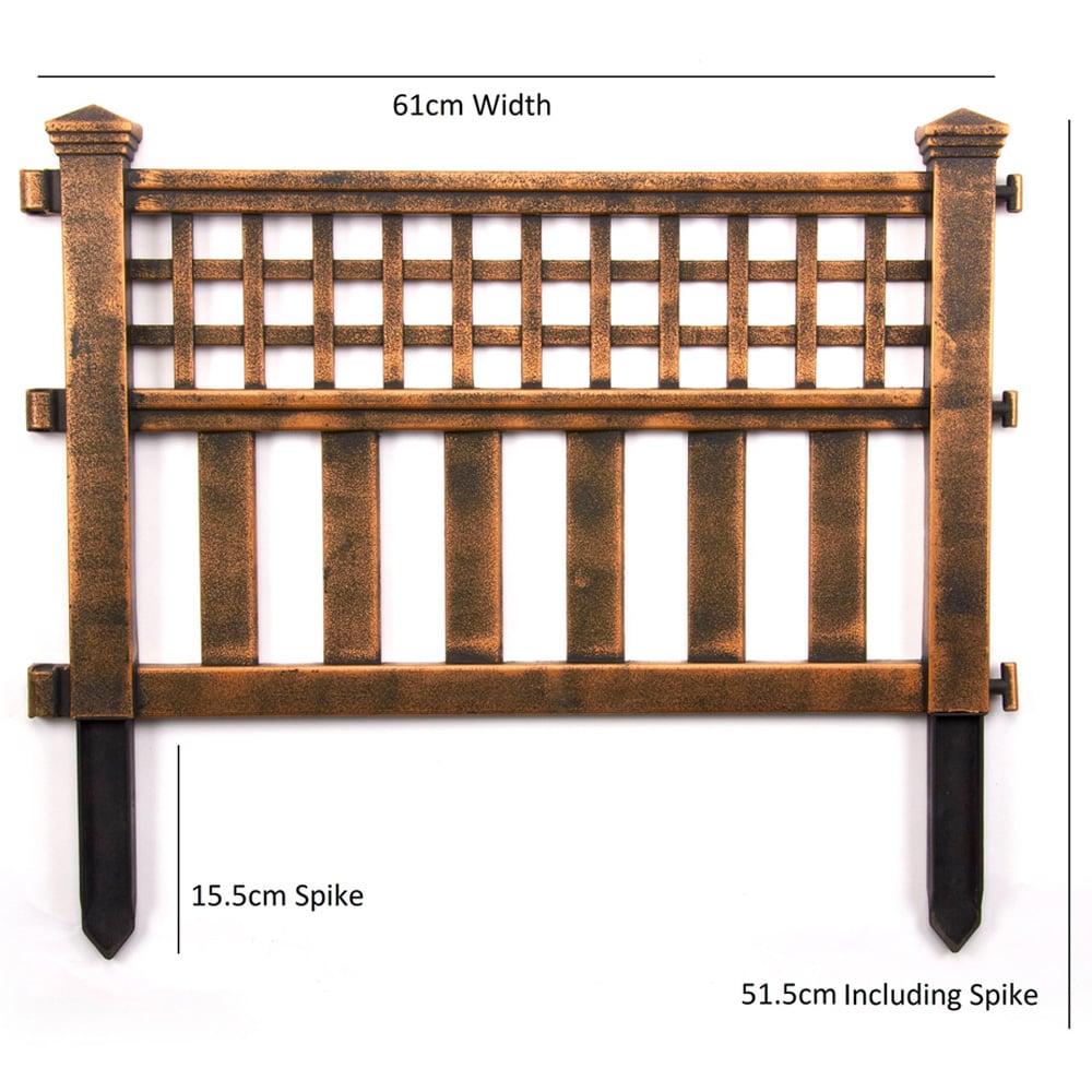 Greenhurst Bronze 4 Pack 36 x 61cm Plastic Fence Panels Image 4
