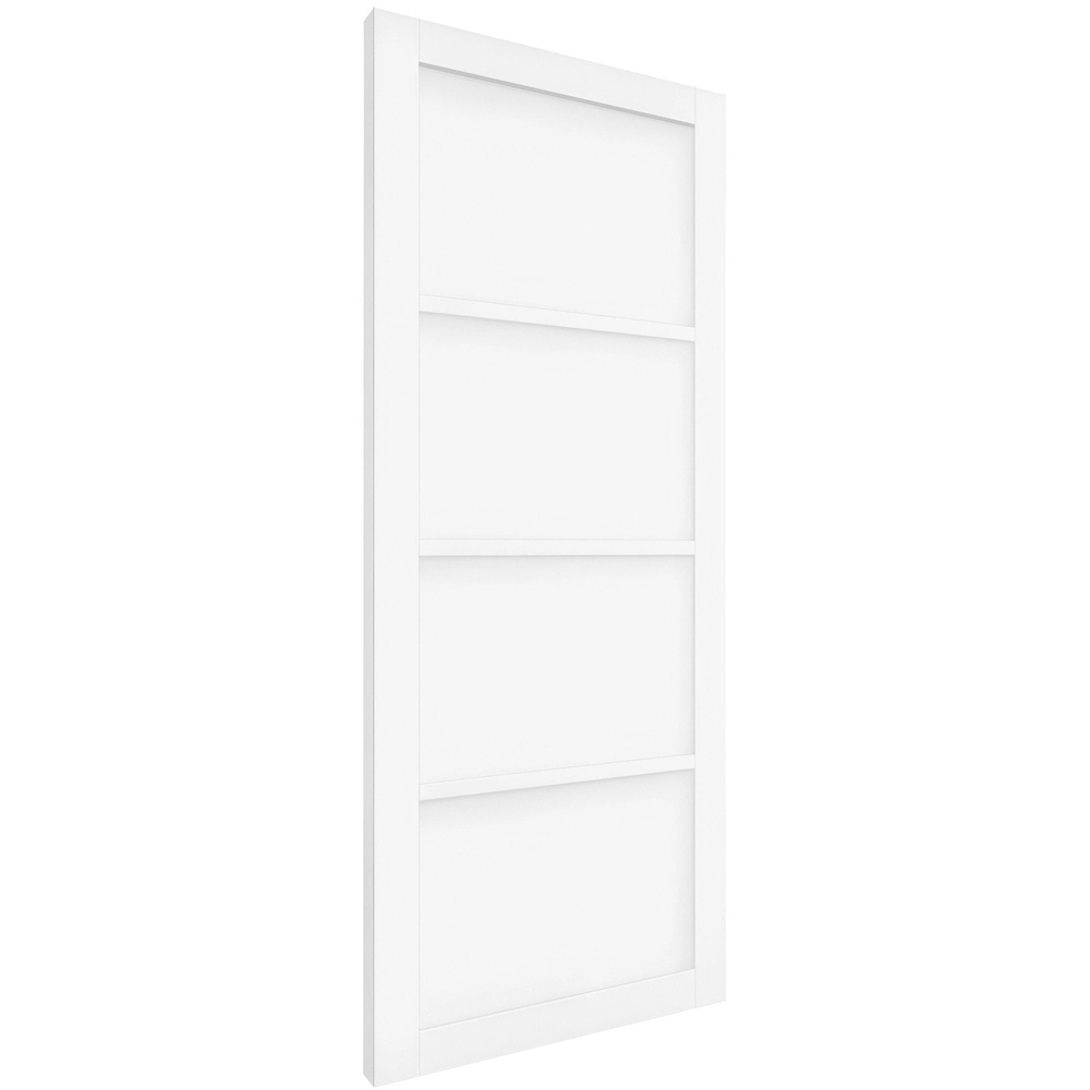 White Primed Studio Industrial 4 Panel Solid Door 1981 x 762 x 35mm Image 3