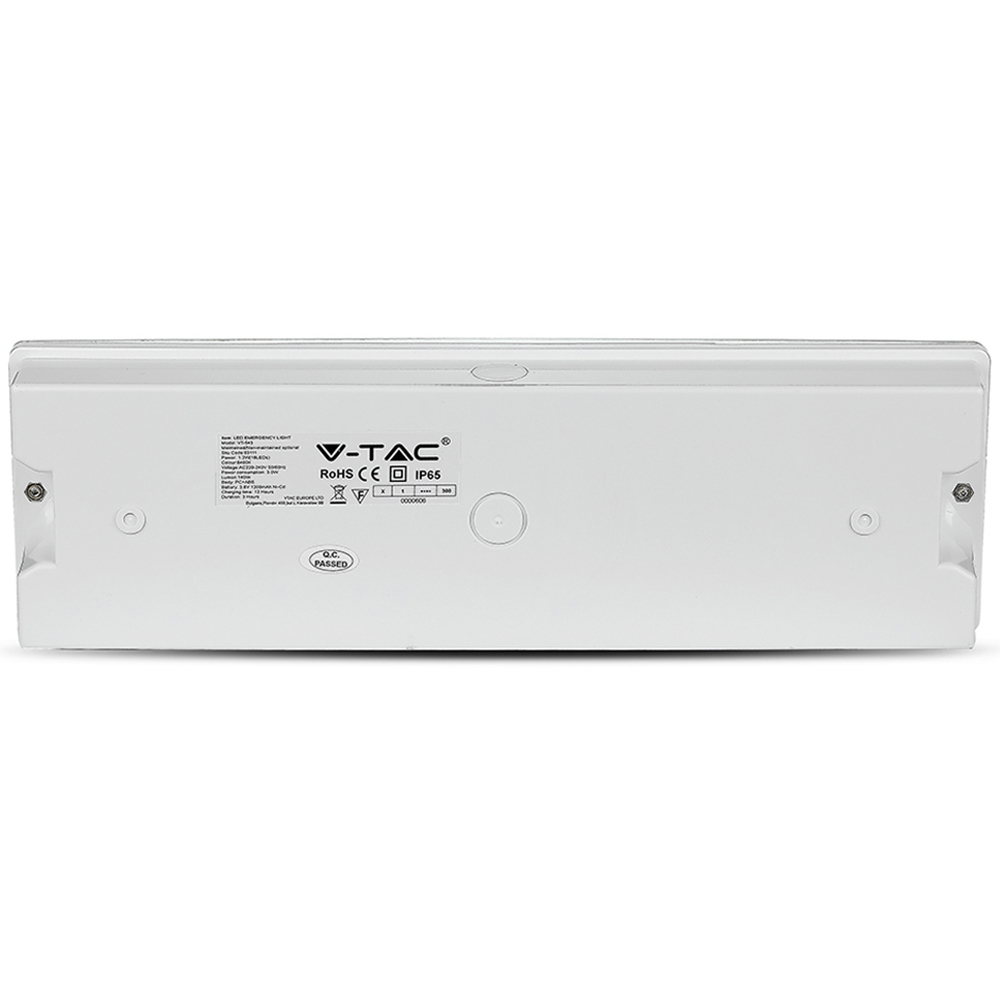 V-TAC 3W 6400K Cool White LED Emergency Bulkhead Exit Light Image 5