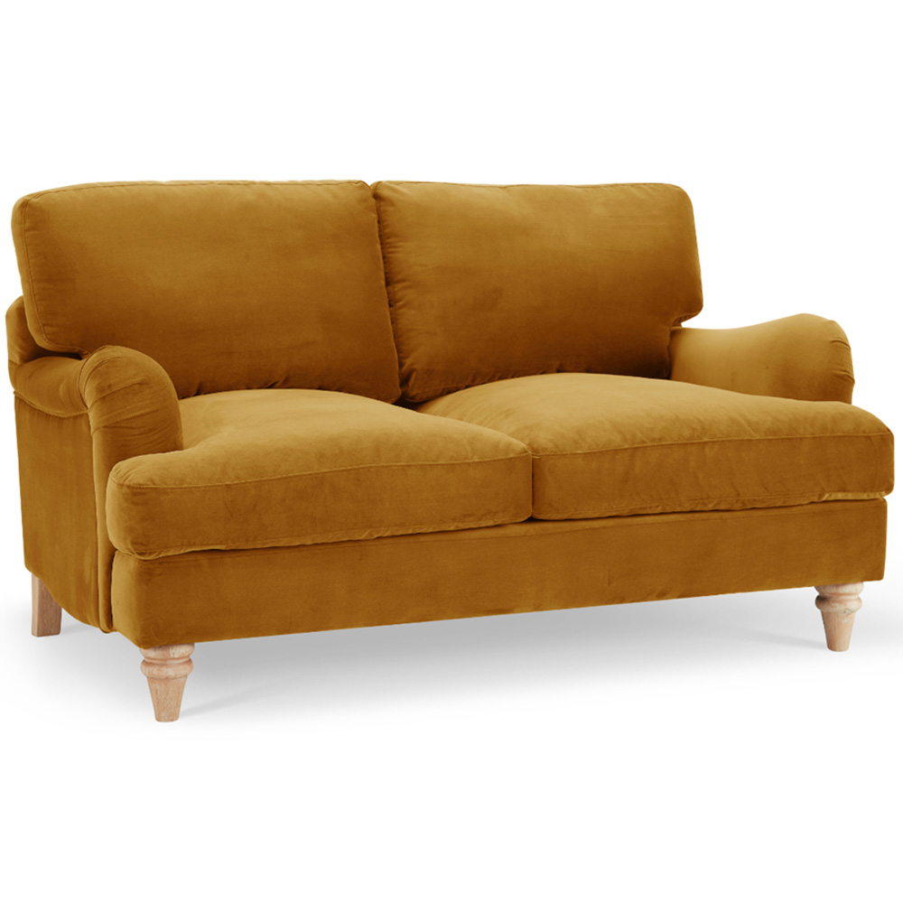 Home Detail Oxford 2 Seater Mustard Gold Velvet Sofa Image 2