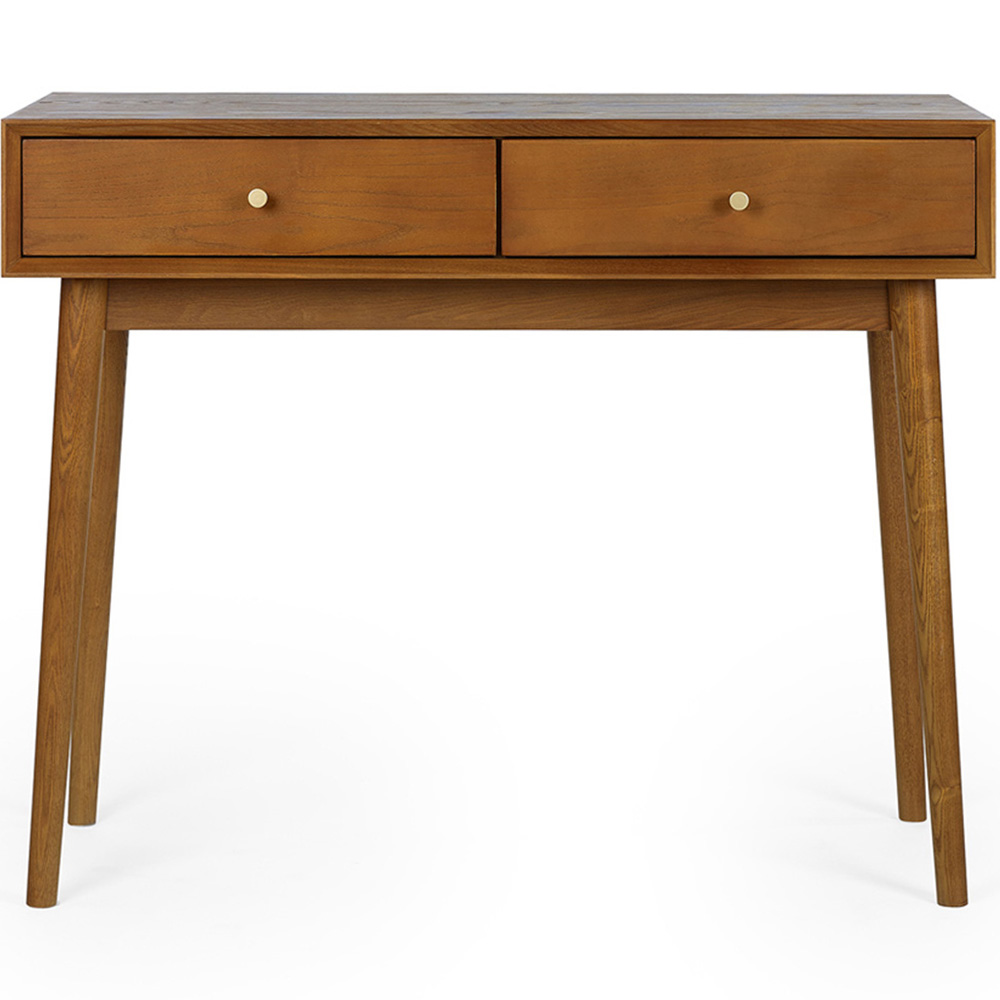 Julian Bowen Lowry 2 Drawer Writing Desk Cherry Ash Image 3