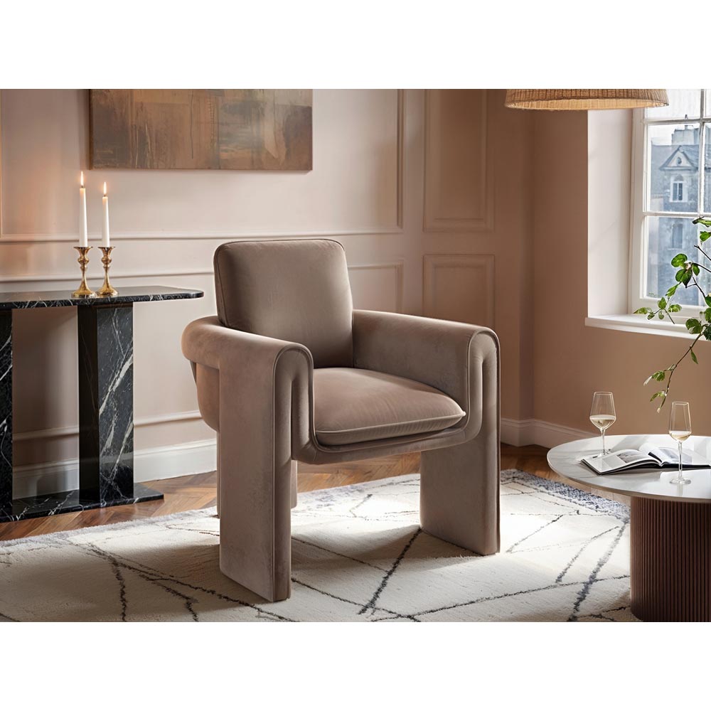 Solace+Co Dakota Chocolate Velvet Accent Chair Image 6