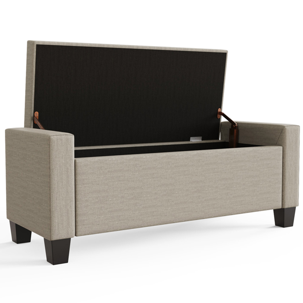 GFW Verona Natural Fabric Ottoman Storage Bench Image 4