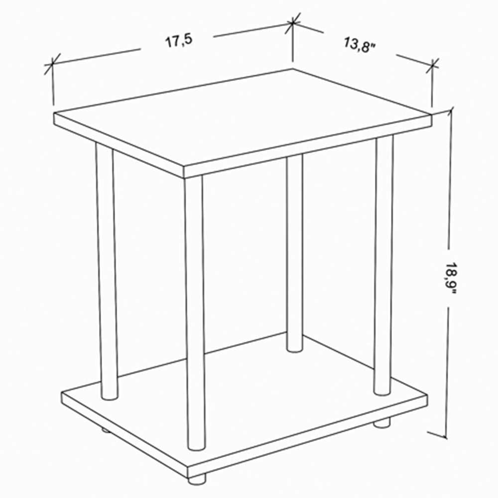 Decorotika Gurnee White and Oak Side Table Image 9