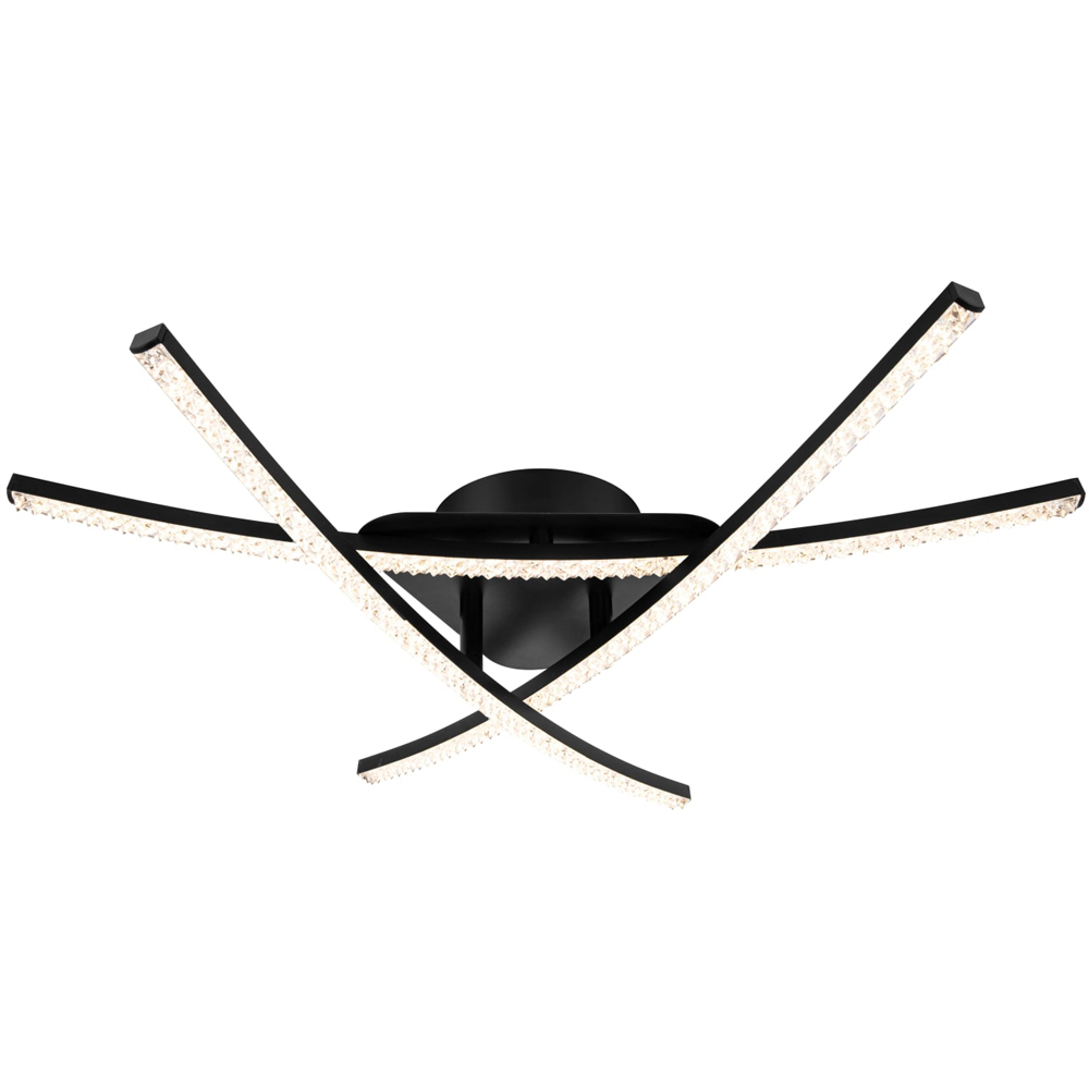 Cosylyte Samford 3 Light Beaded Matt Black LED Flush Ceiling Light Image 3