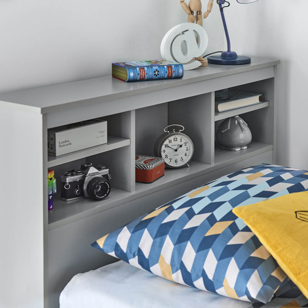 Veera Single Grey Guest Bed and Trundle with Memory Foam Mattresses Image 4