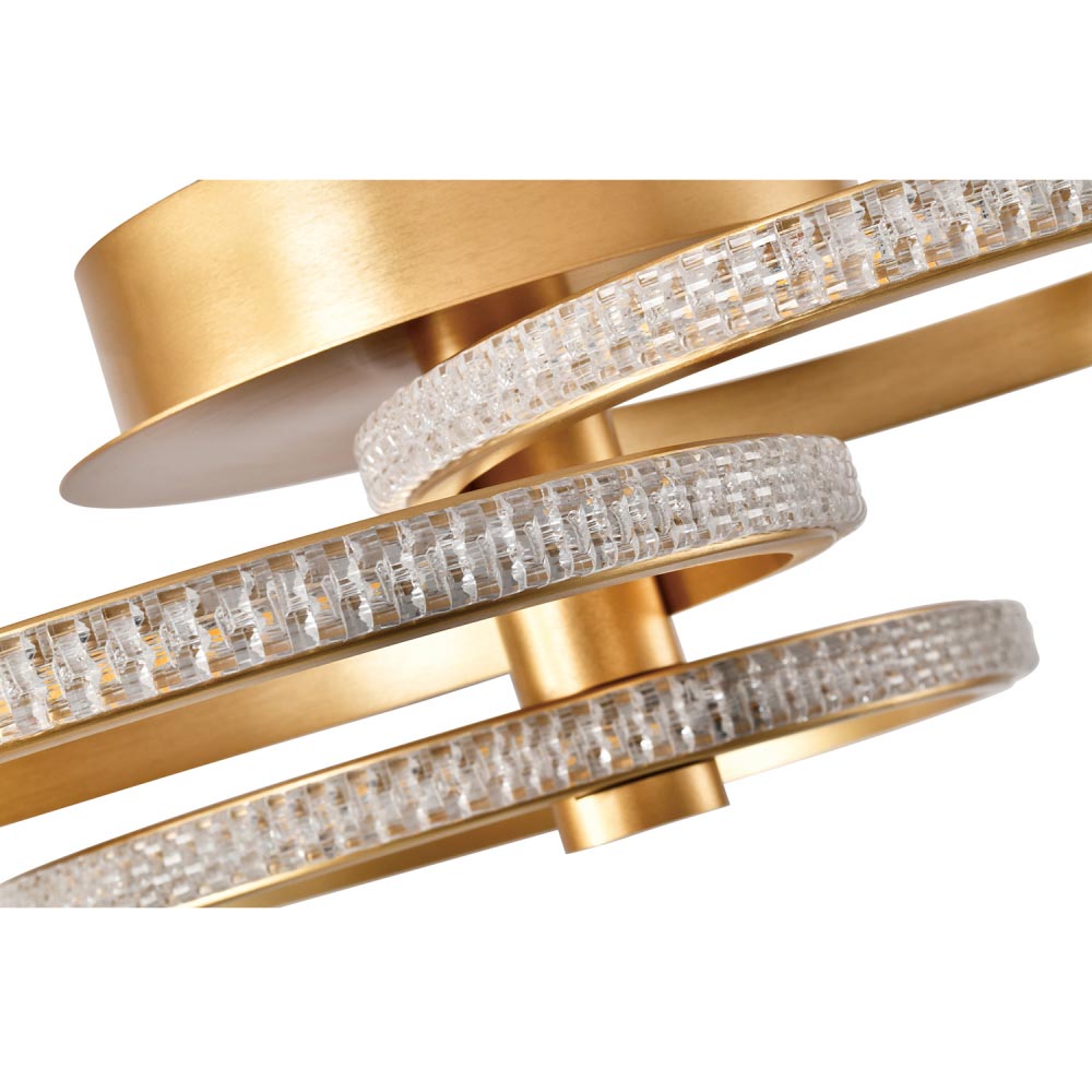 Happy Homewares Brushed Gold LED Ceiling Light with Crystal Effect Acrylic Image 3