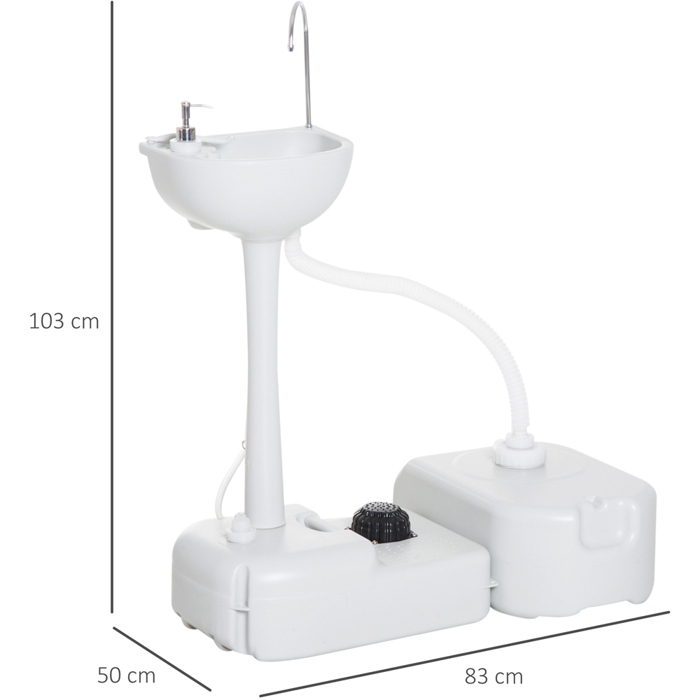 Outsunny 20L Portable Camping Sink with Soap Dispenser and Recovery Tank Image 3