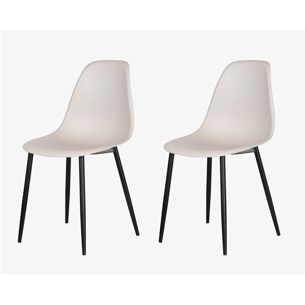 Core Products Aspen Set of 2 Calico and Black Curved Dining Chair Image 4