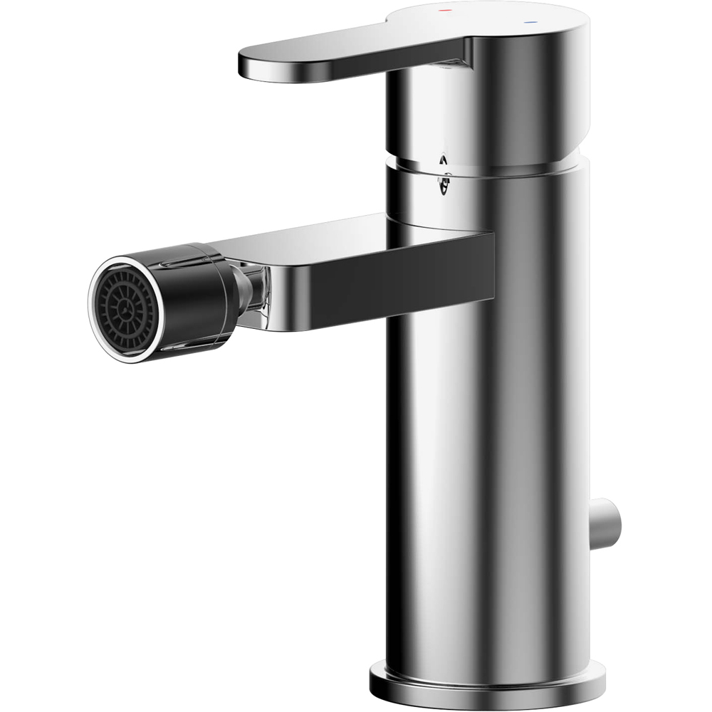 nuie Chrome Mono Bidet Mixer with Push Button Waste Image 1