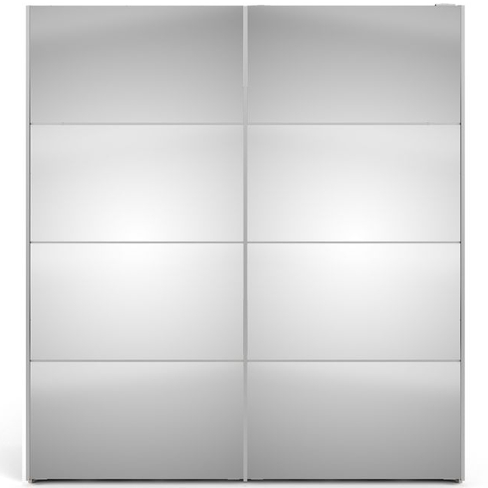 Verona 2 Door 2 Shelf White Mirrored Sliding Wardrobe Image 3