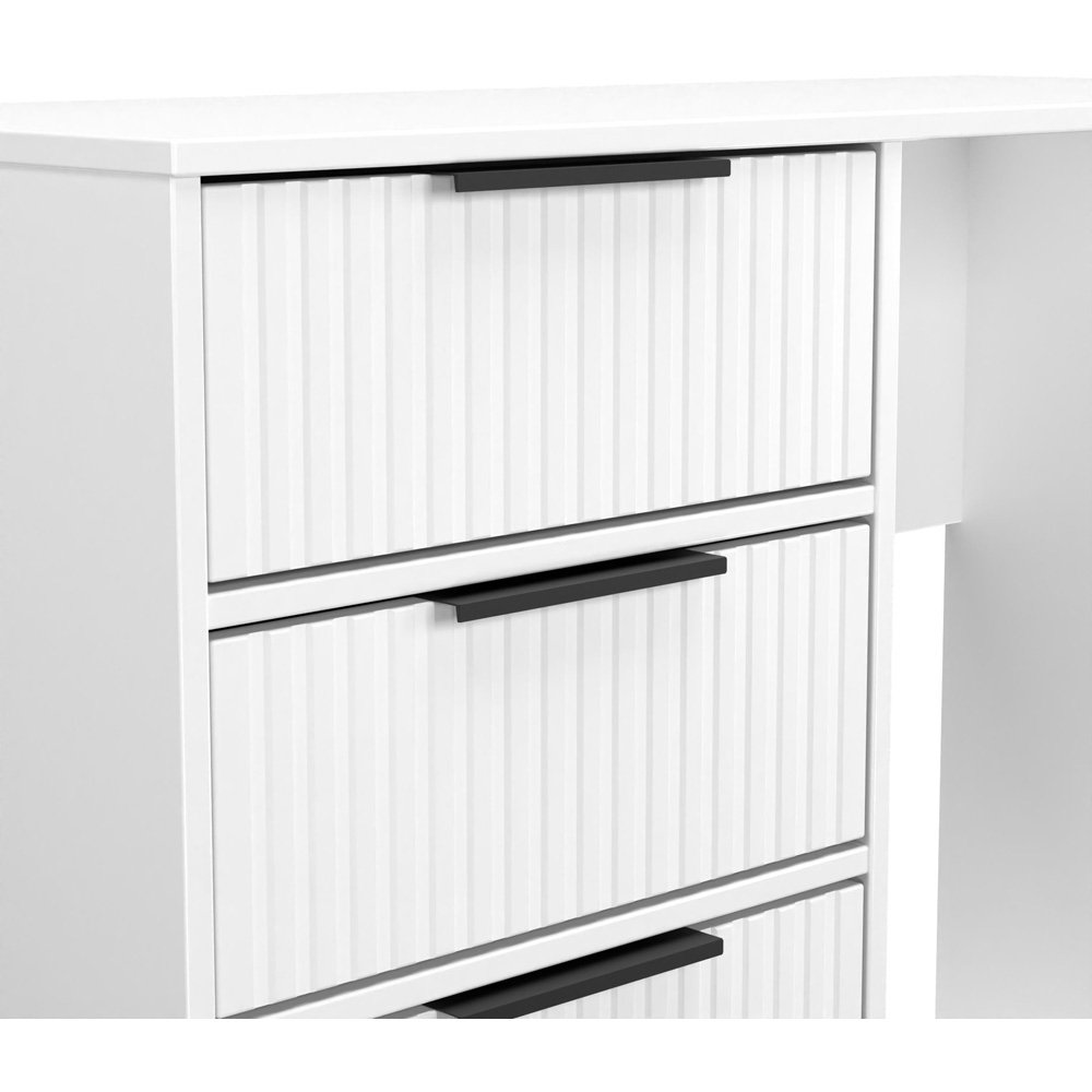 Crowndale Fluted 4 Drawer White Matt Vanity Dressing Table Ready Assembled Image 5