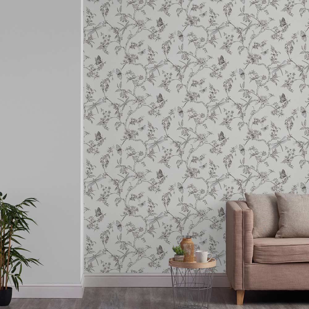 Superfresco Easy Nature Trail White and Grey Mica Wallpaper Image 3