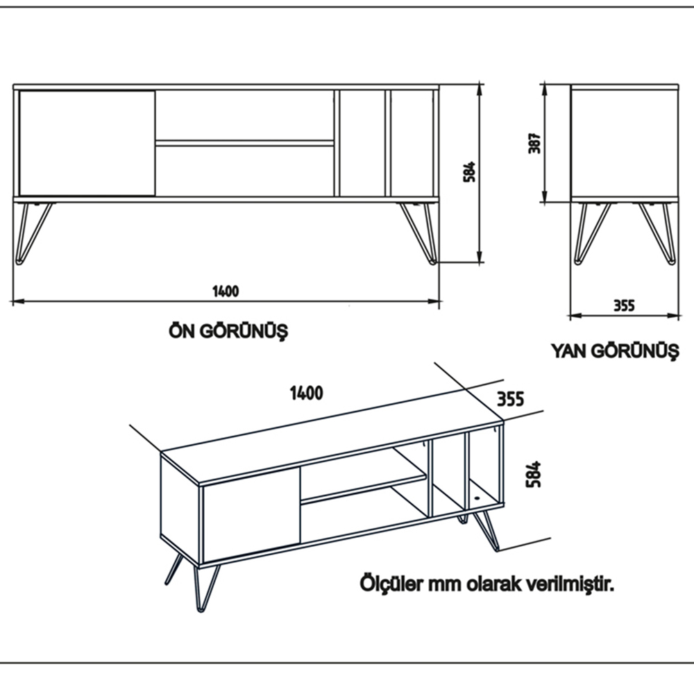 Decorotika Mistico Walnut and White TV Unit Image 7