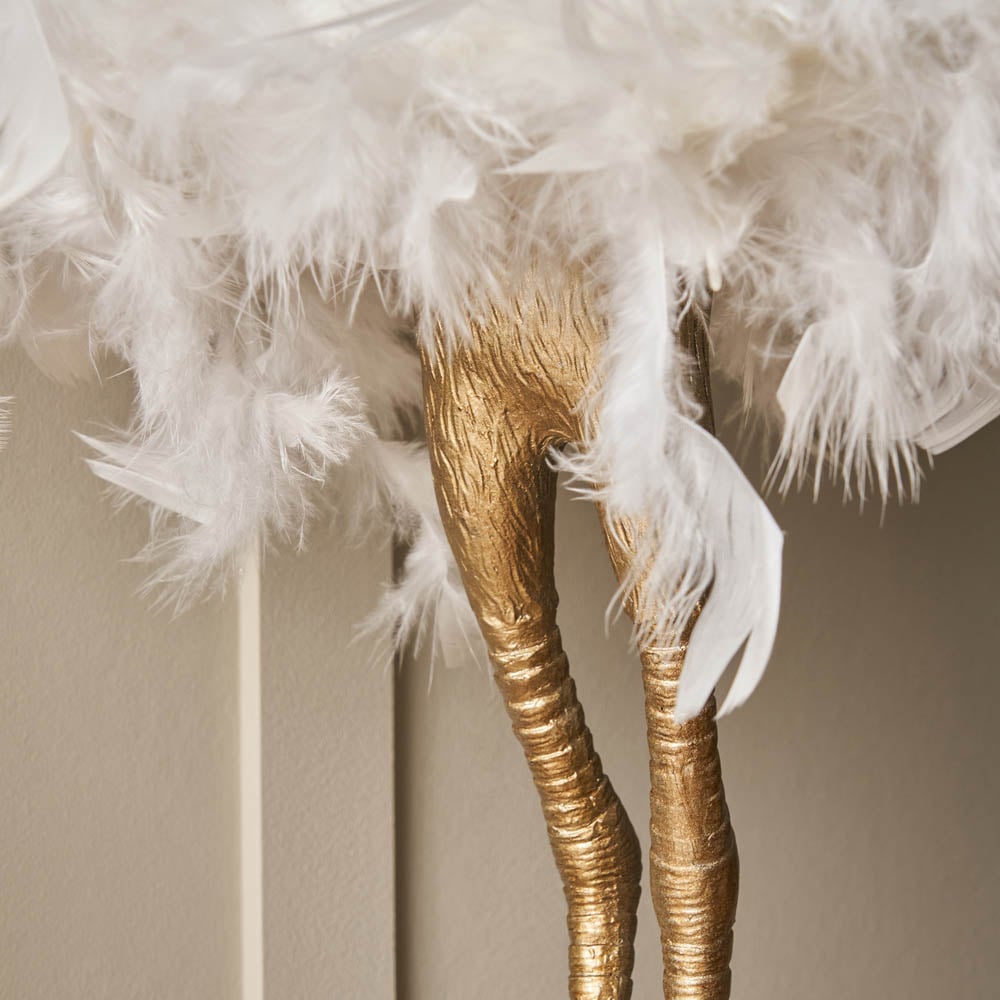Ozzy Ostrich Legs Feather Table Lamp Image 3