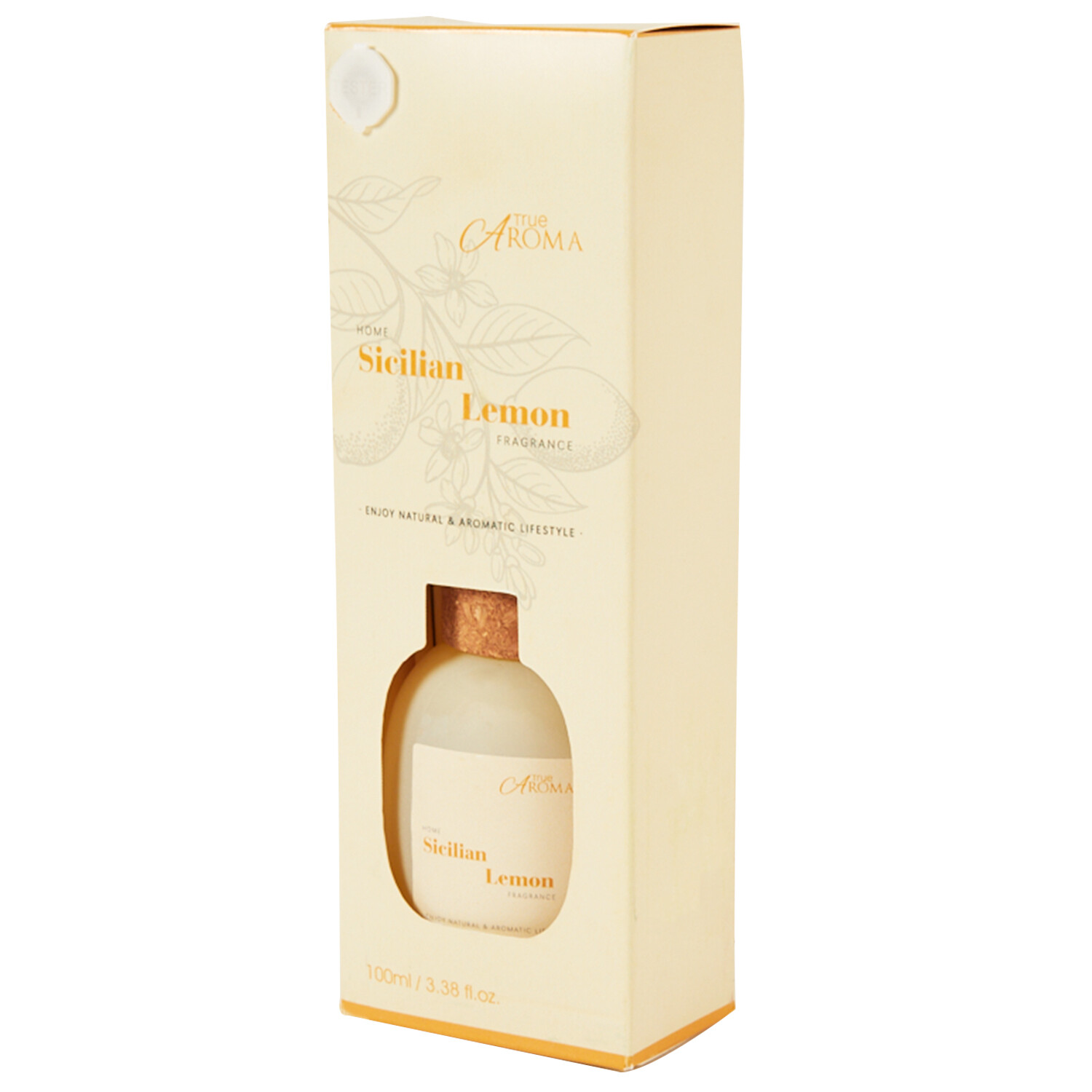 Sicilian Lemon Cork Diffuser 100ml - Yellow Image 2