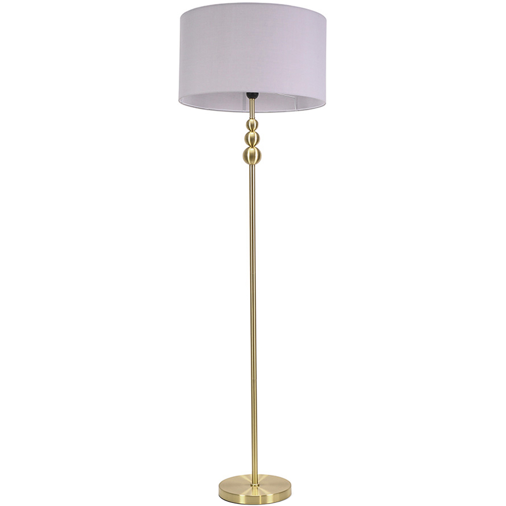 ValueLights Marissa Grey Shade Gold Ball LED Floor Lamp Image 1