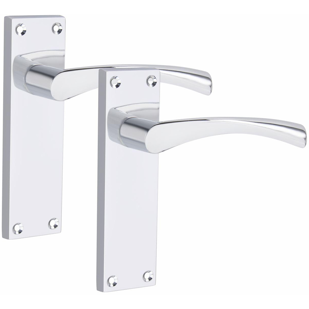 Golden Grace Polished Chrome Victorian Scroll Astrid Door Handle Set Image 2