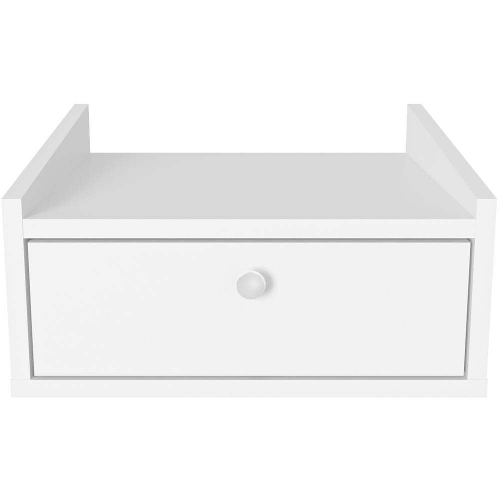 Decorotika Anel Single Drawer White Floating Bedside Table Image 2