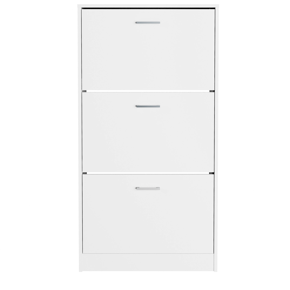 GFW Stirling 3 Tier White Shoe Cabinet Image 3