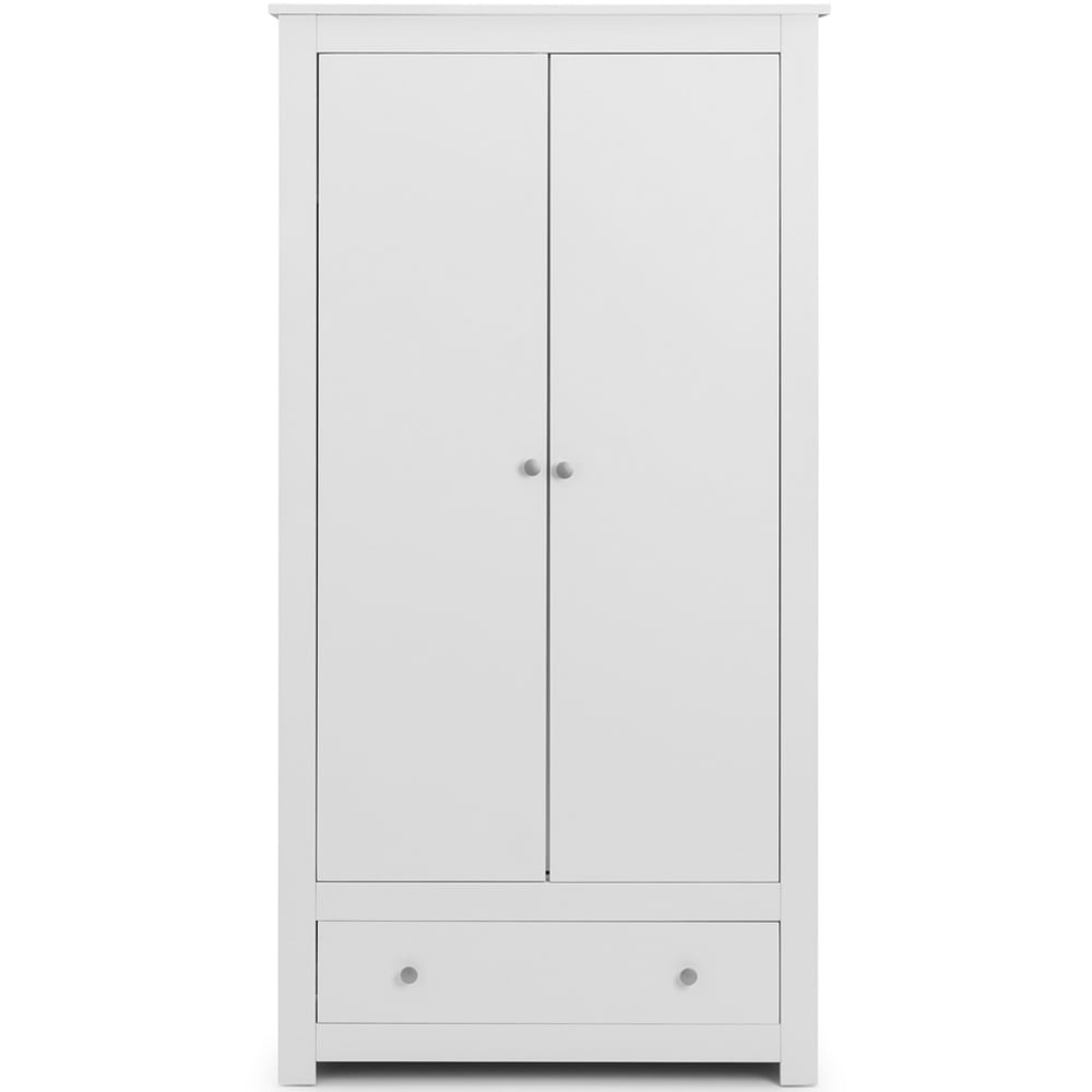Julian Bowen Radley 2 Door Single Drawer Surf White Wardrobe Image 3