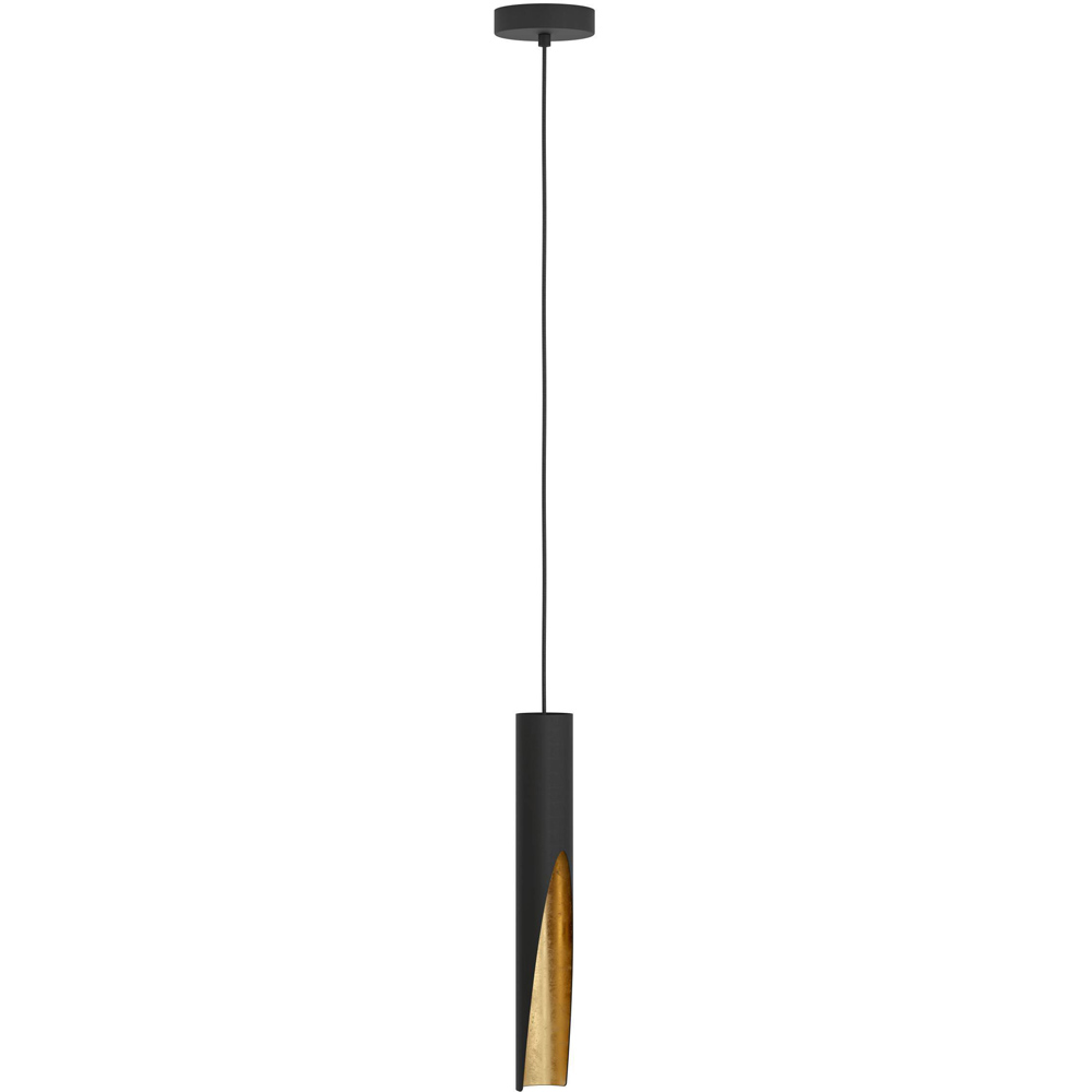 EGLO Barbotto Black and Gold Steel Pendant Light Image 1