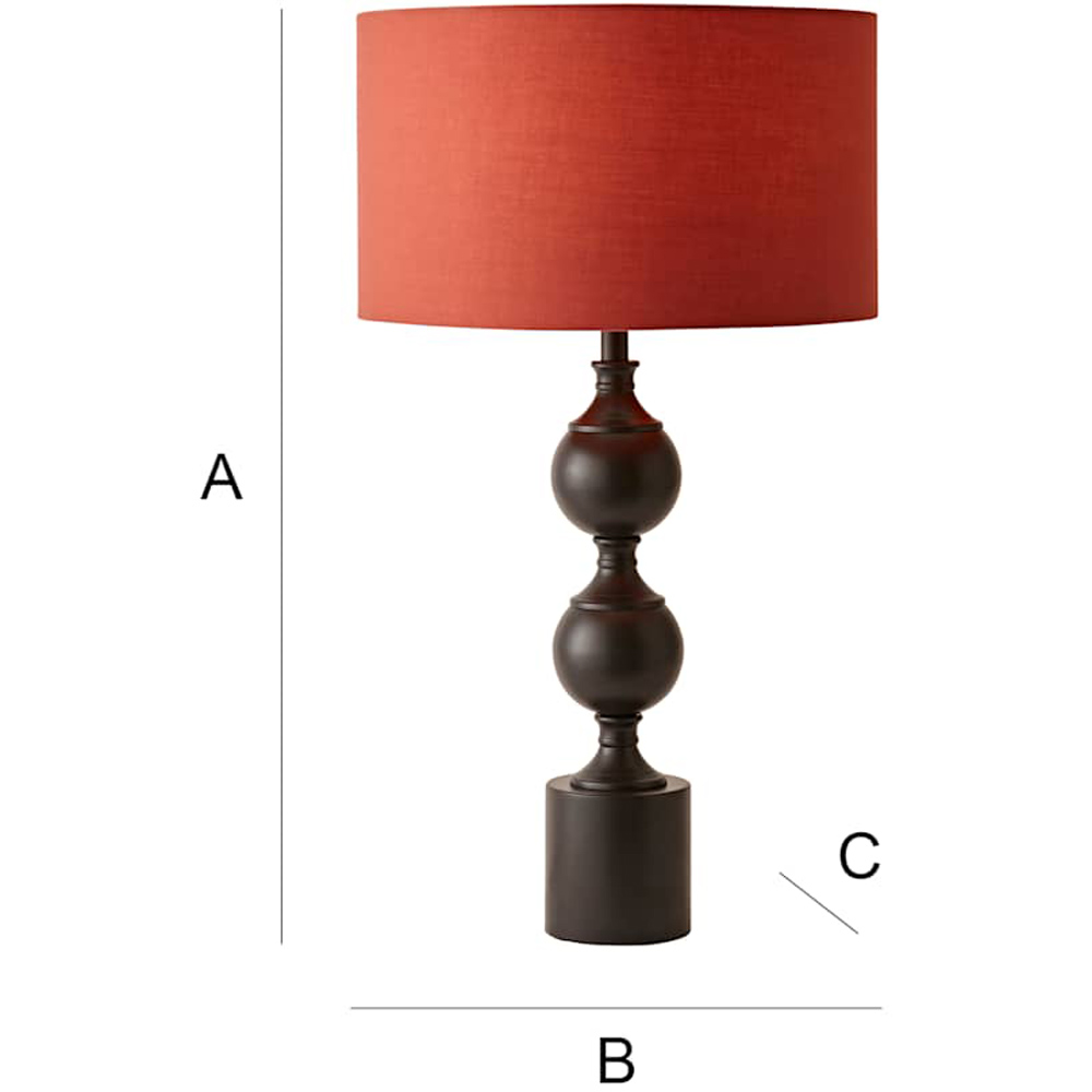 ValueLights Rust Drum Shade Declan Metal Candlestick LED Table Lamp with Bulb Image 7