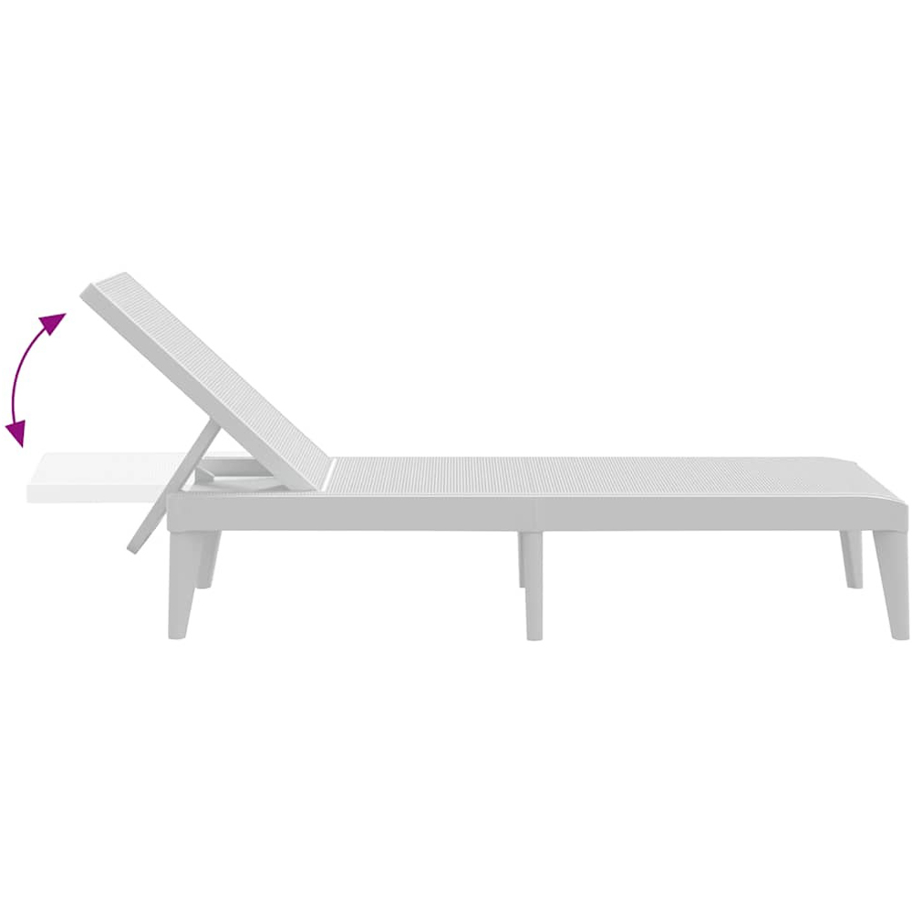 Walplus White Jute 4 Position Adjustable Sun Lounger Image 8