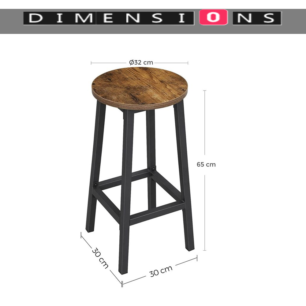 Modcraft Industrial Bar Stool Set of 2 | Homebase