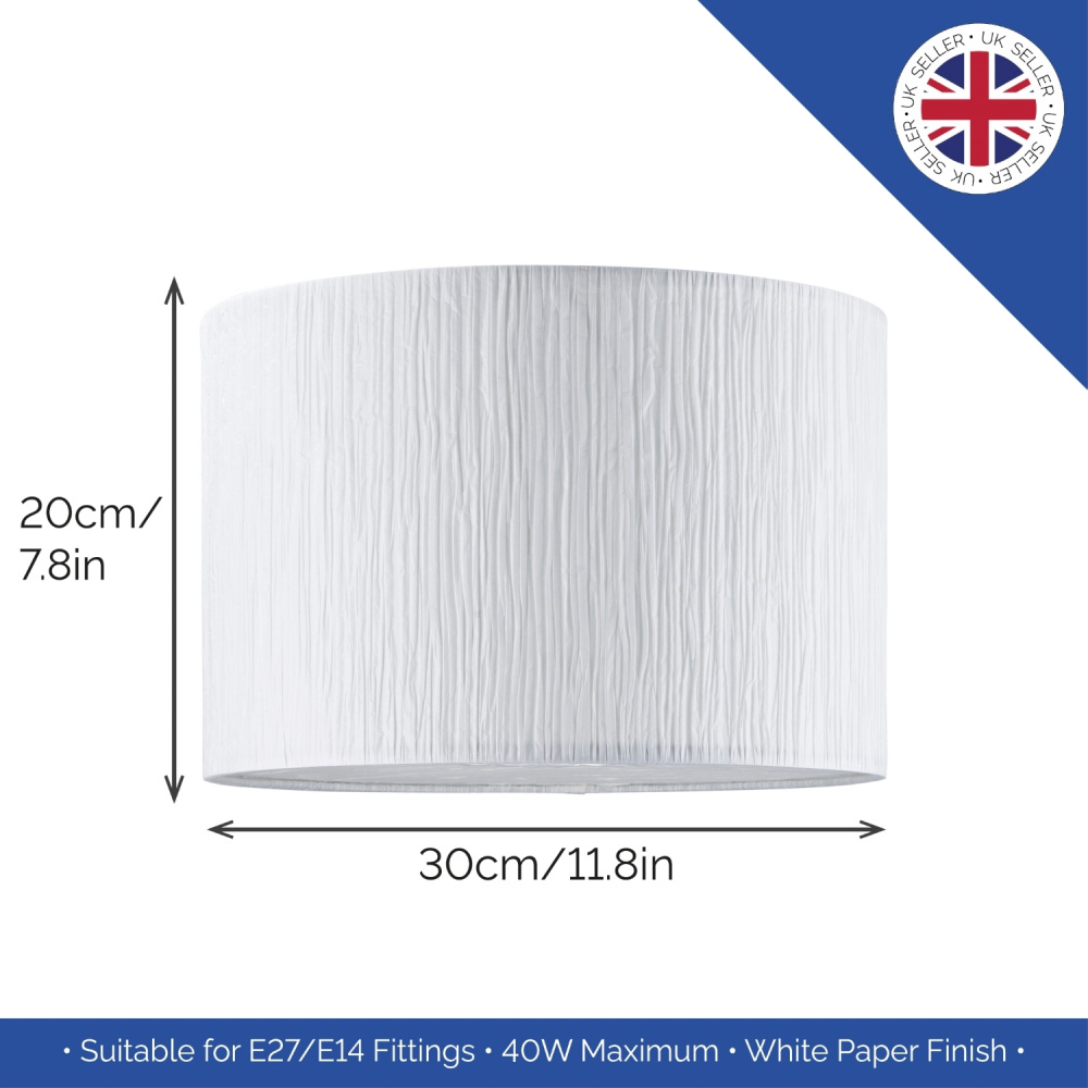 Happy Homewares White Wrinkled Paper Pendant Shade Image 8