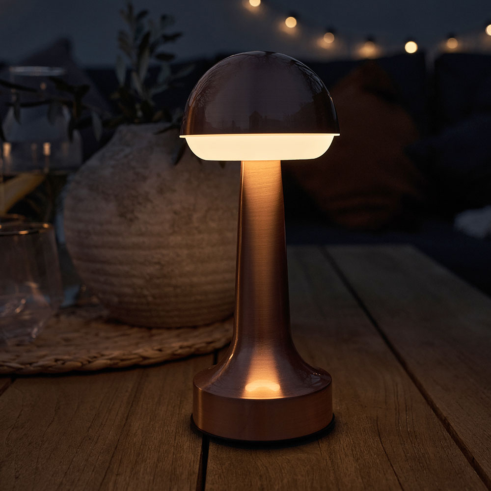 ValueLights Troy Copper LED Garden Table Lamp Image 5
