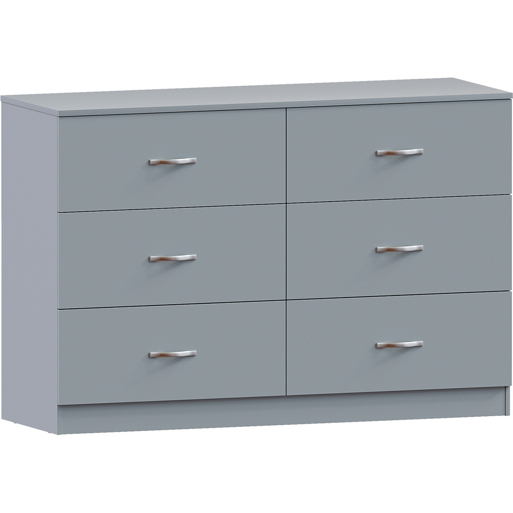 Vida Designs Riano 6 Drawer Grey Chest of Drawers with Metal Handles Image 2