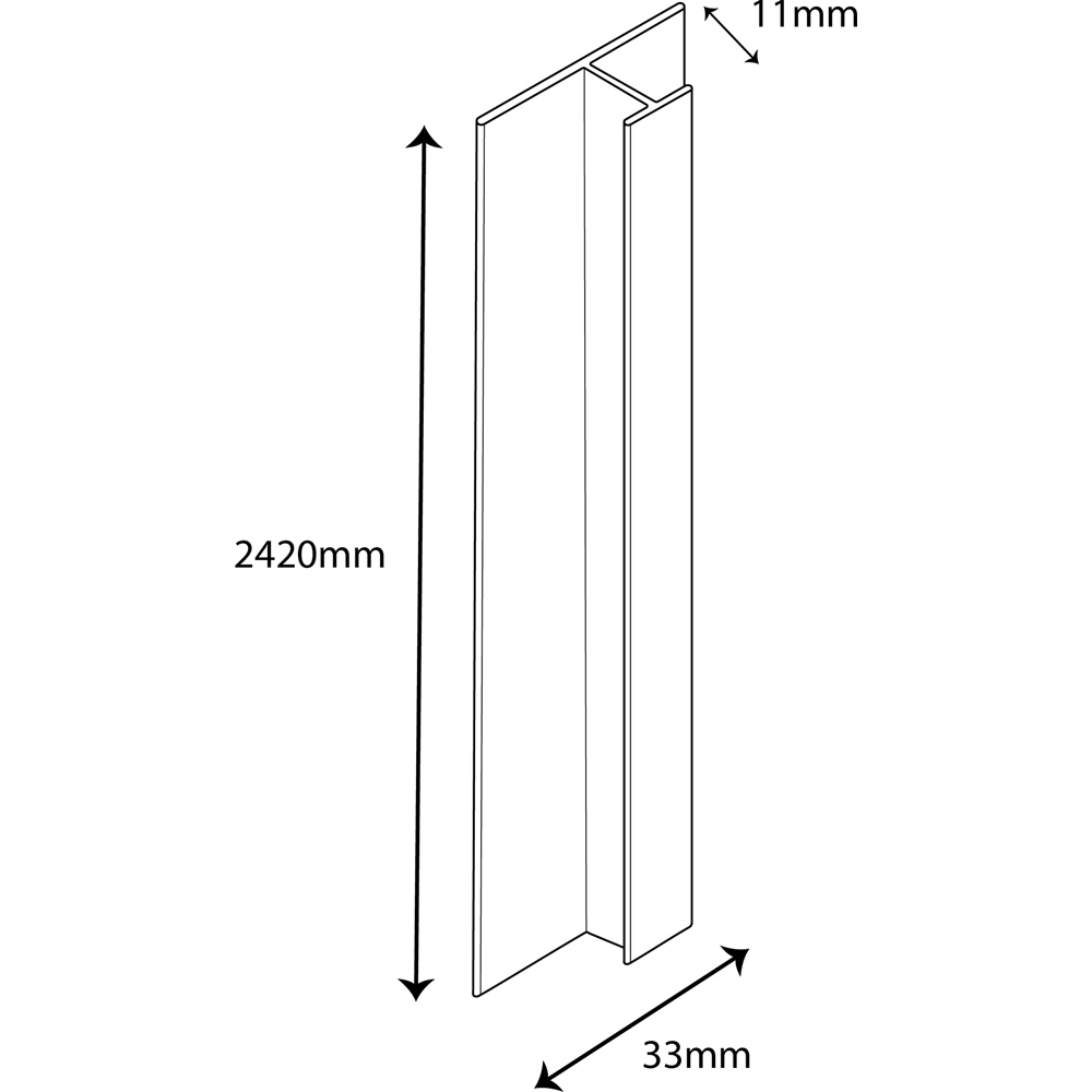 Wetwall Mermaid White H Joint Trim 2420mm Image 3