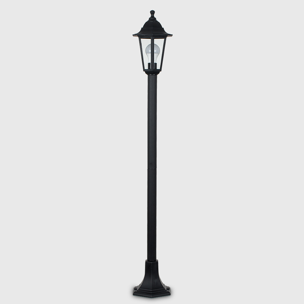 ValueLights Mayfair Set of 4 Black Warm White Bulb Bollard Lights Image 5