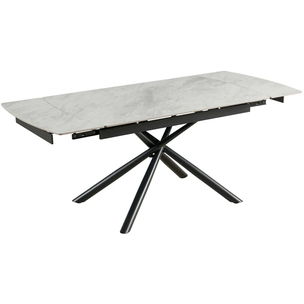 DS Living Kairo 6 Seater Extendable Dining Table White with Black Vein Image 2