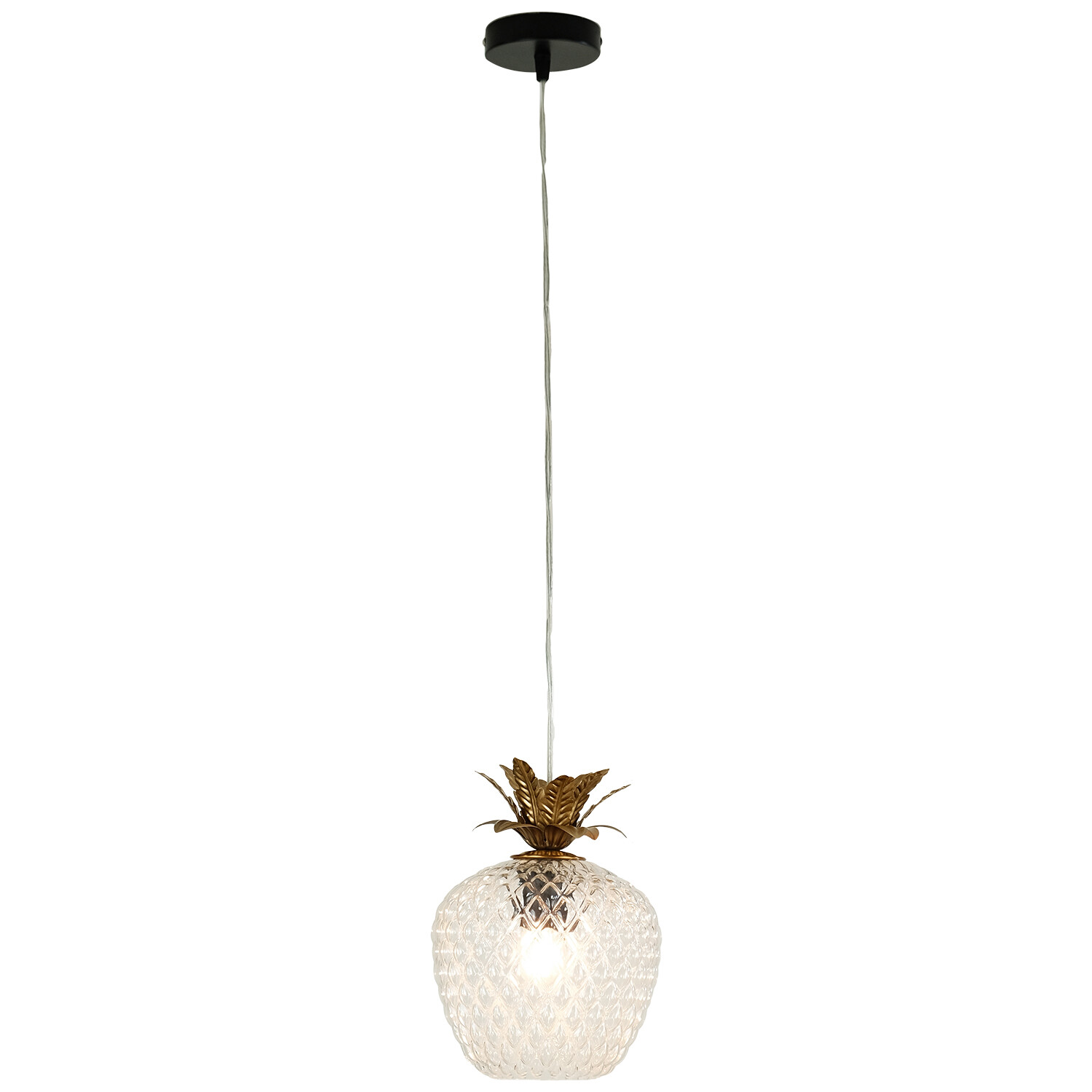 Pineapple Electrical Fitting - Clear and Gold Image 10